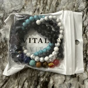 NEW 4 Vitality Extracts Lava Stone And Glass Calm Diffuser Bracelets